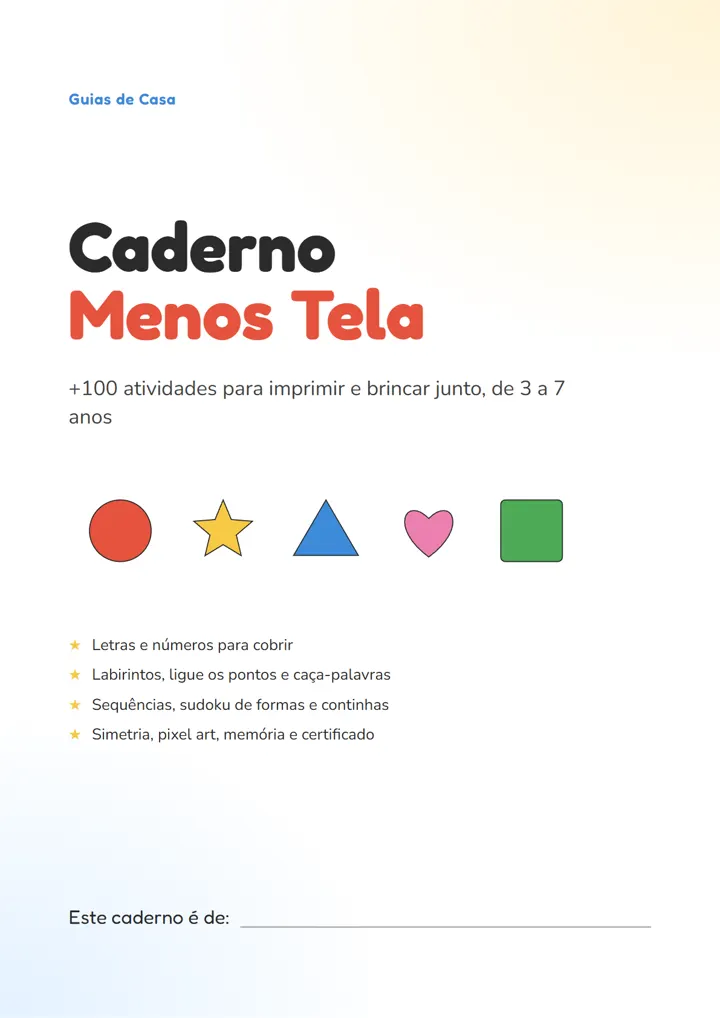 Caderno Menos Tela
